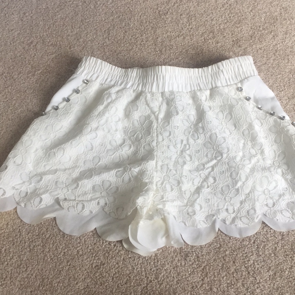 High rise lace shorts